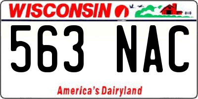 WI license plate 563NAC