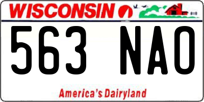 WI license plate 563NAO