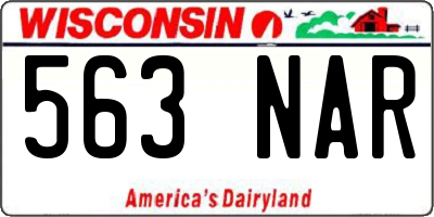 WI license plate 563NAR