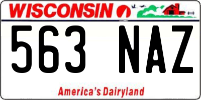 WI license plate 563NAZ