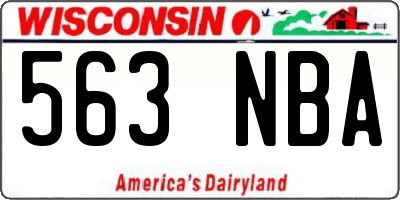 WI license plate 563NBA
