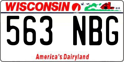 WI license plate 563NBG
