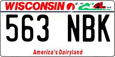 WI license plate 563NBK