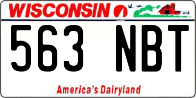 WI license plate 563NBT
