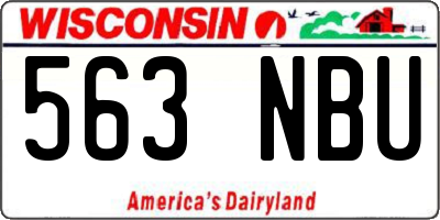 WI license plate 563NBU