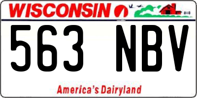 WI license plate 563NBV