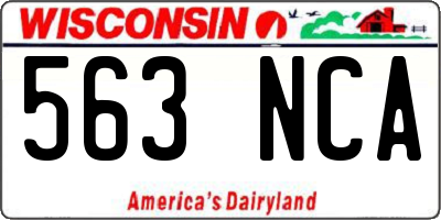 WI license plate 563NCA