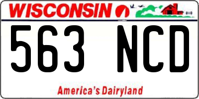 WI license plate 563NCD