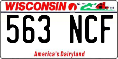 WI license plate 563NCF