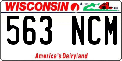 WI license plate 563NCM