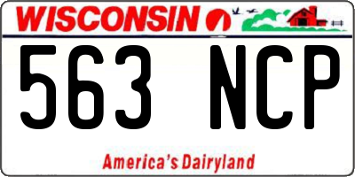 WI license plate 563NCP