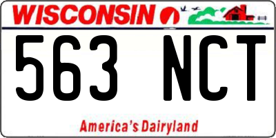 WI license plate 563NCT
