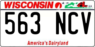 WI license plate 563NCV