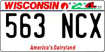 WI license plate 563NCX