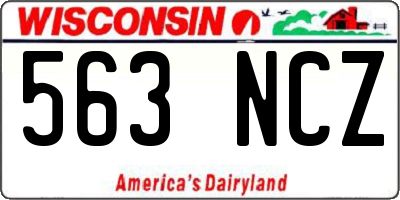 WI license plate 563NCZ