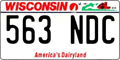 WI license plate 563NDC