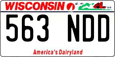 WI license plate 563NDD