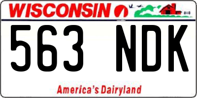 WI license plate 563NDK