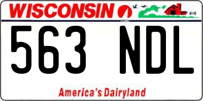 WI license plate 563NDL