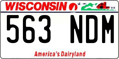 WI license plate 563NDM