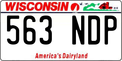 WI license plate 563NDP