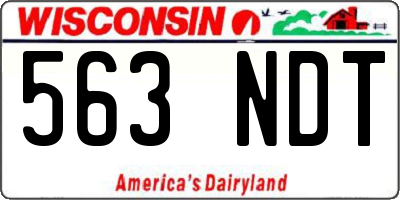 WI license plate 563NDT