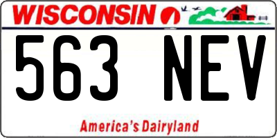 WI license plate 563NEV
