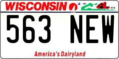WI license plate 563NEW