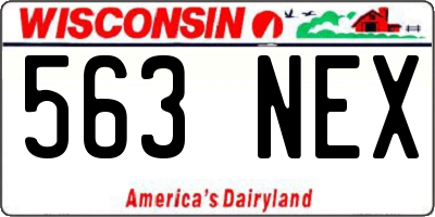 WI license plate 563NEX