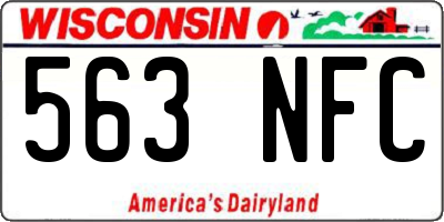 WI license plate 563NFC