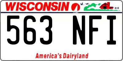 WI license plate 563NFI