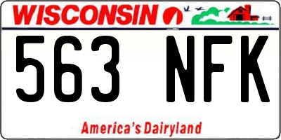 WI license plate 563NFK