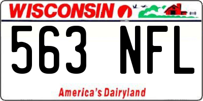 WI license plate 563NFL