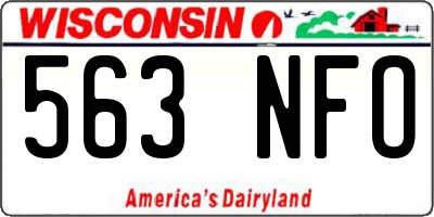 WI license plate 563NFO