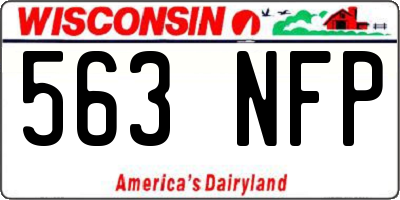 WI license plate 563NFP