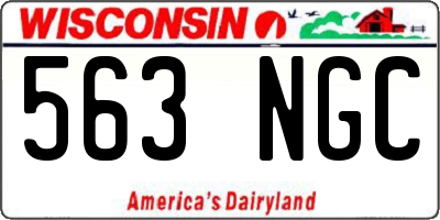 WI license plate 563NGC