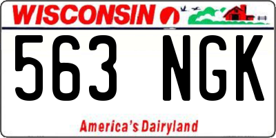 WI license plate 563NGK