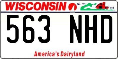 WI license plate 563NHD