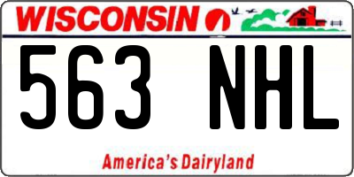 WI license plate 563NHL