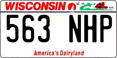WI license plate 563NHP