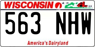 WI license plate 563NHW
