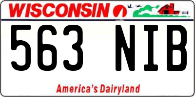 WI license plate 563NIB