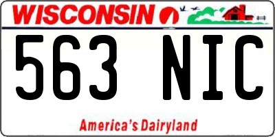 WI license plate 563NIC
