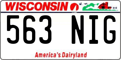 WI license plate 563NIG