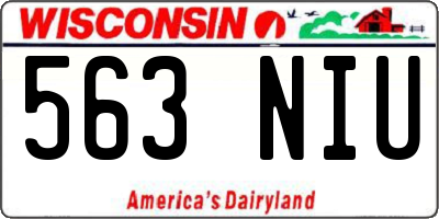 WI license plate 563NIU