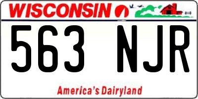 WI license plate 563NJR