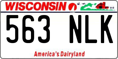 WI license plate 563NLK