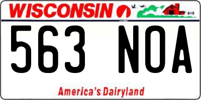 WI license plate 563NOA