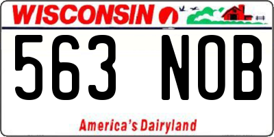WI license plate 563NOB