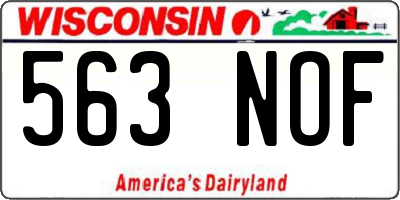 WI license plate 563NOF